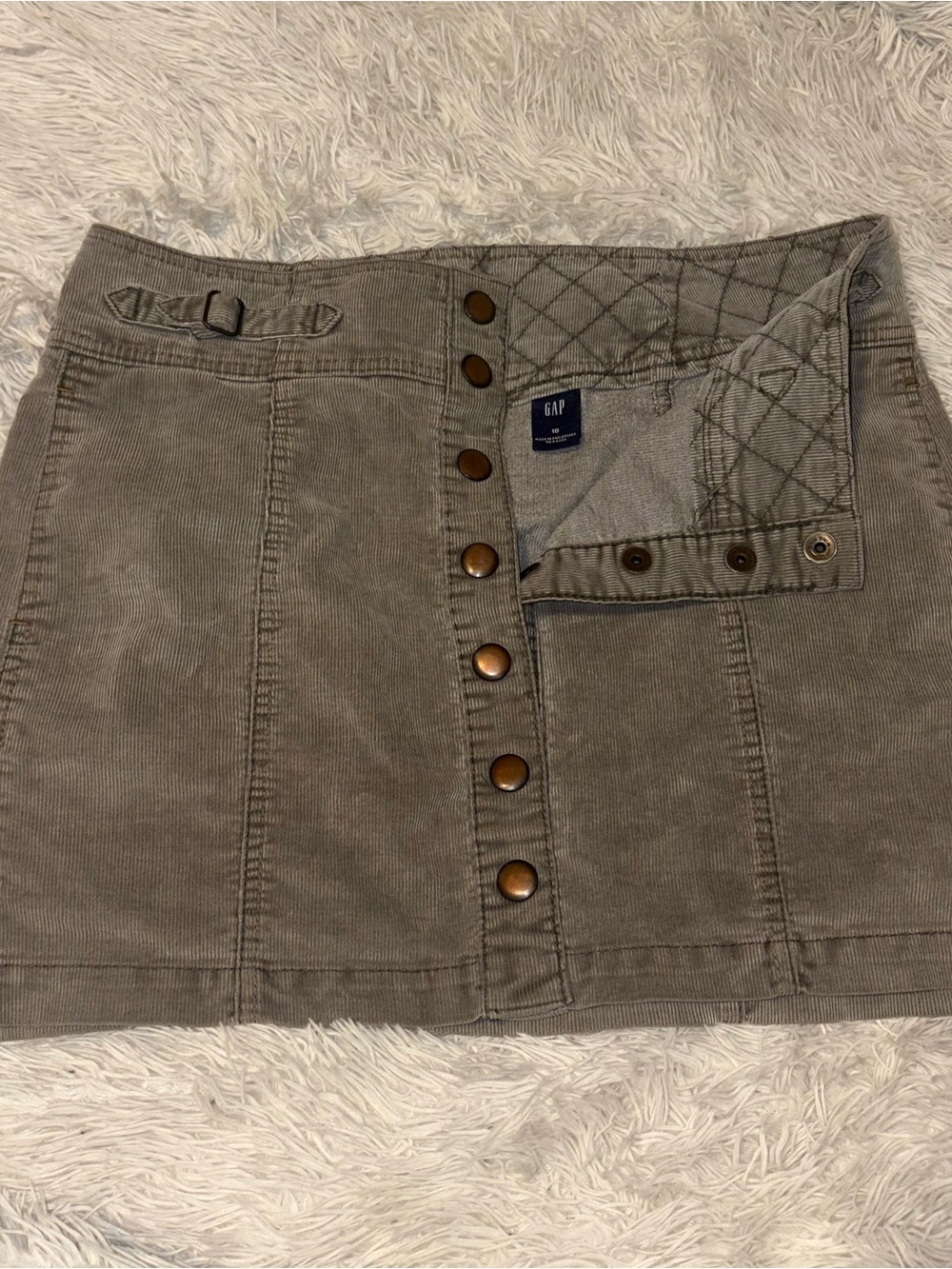 Vintage Y2K GAP Taupe Corduroy Mini Skirt - Fall 2004